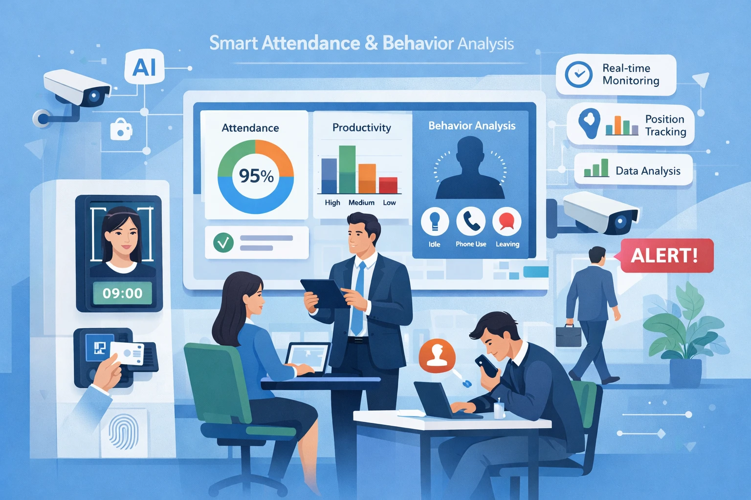 智能考勤与行为分析功能