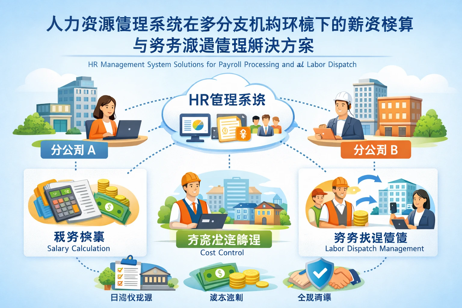 人力资源管理系统在多分支机构环境下的薪资核算与劳务派遣管理解决方案