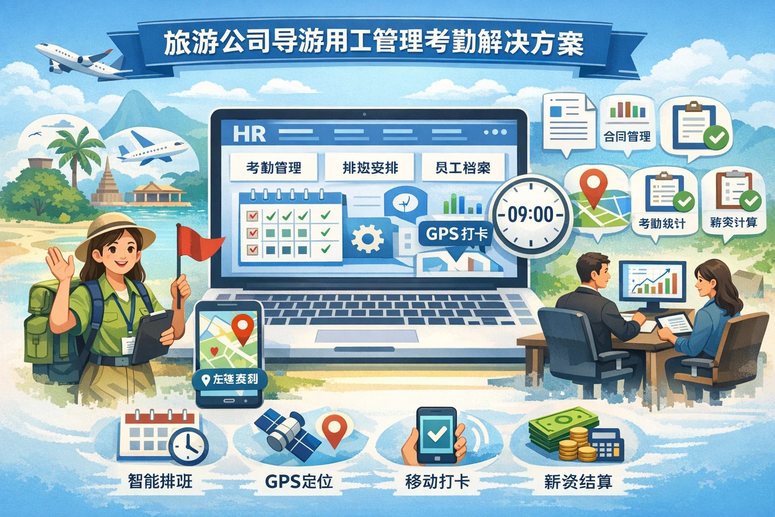 优化HR管理软件与人事系统维护：旅游公司导游用工管理的考勤管理系统解决方案