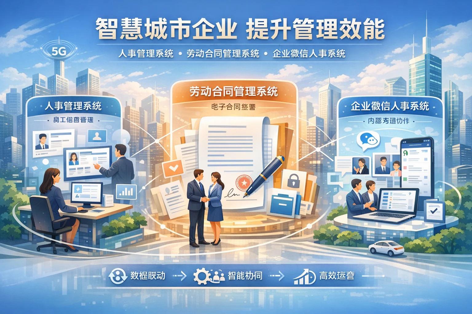 智慧城市企业如何通过人事管理系统、劳动合同管理系统与企业微信人事系统提升管理效能