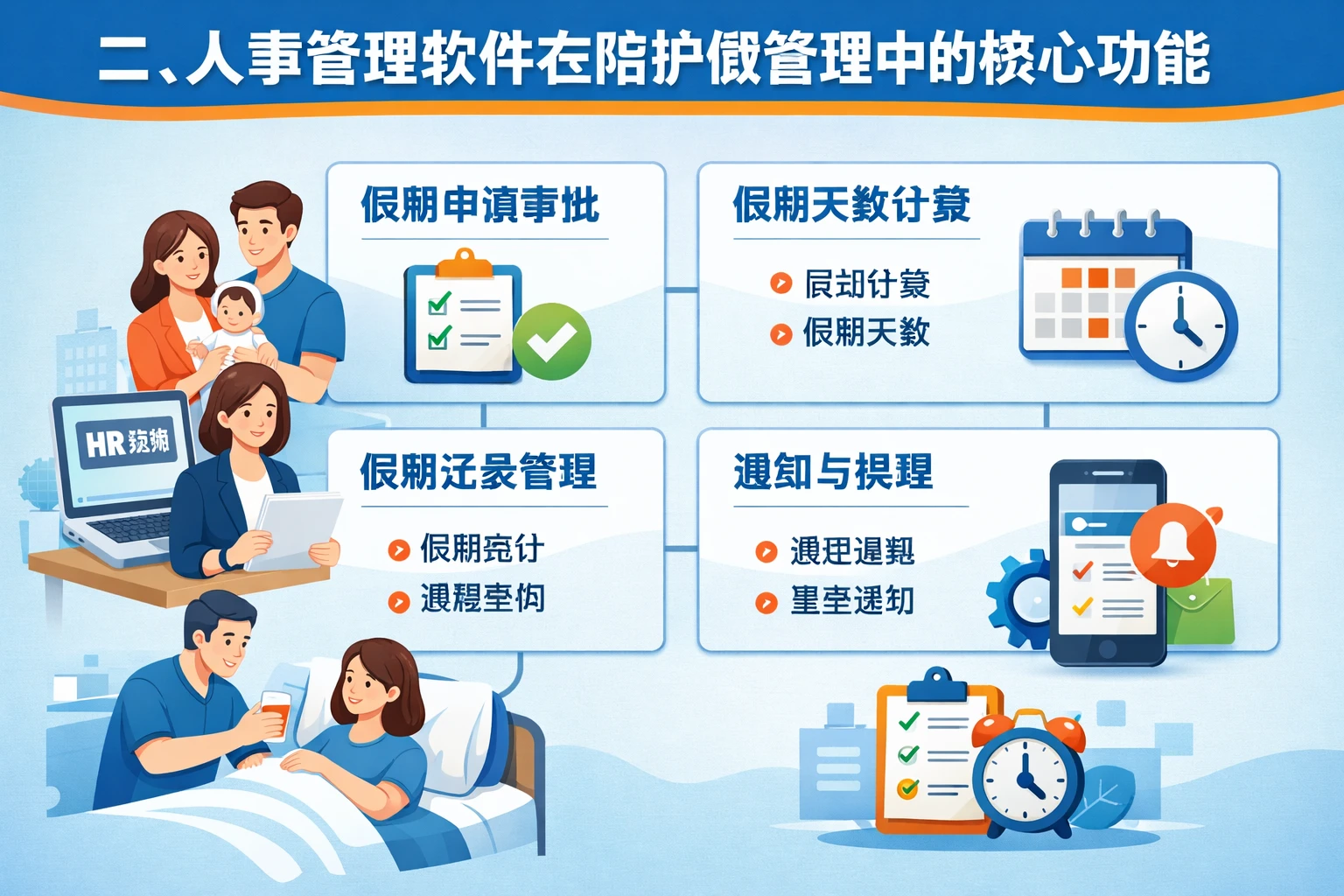 二、人事管理软件在陪护假管理中的核心功能