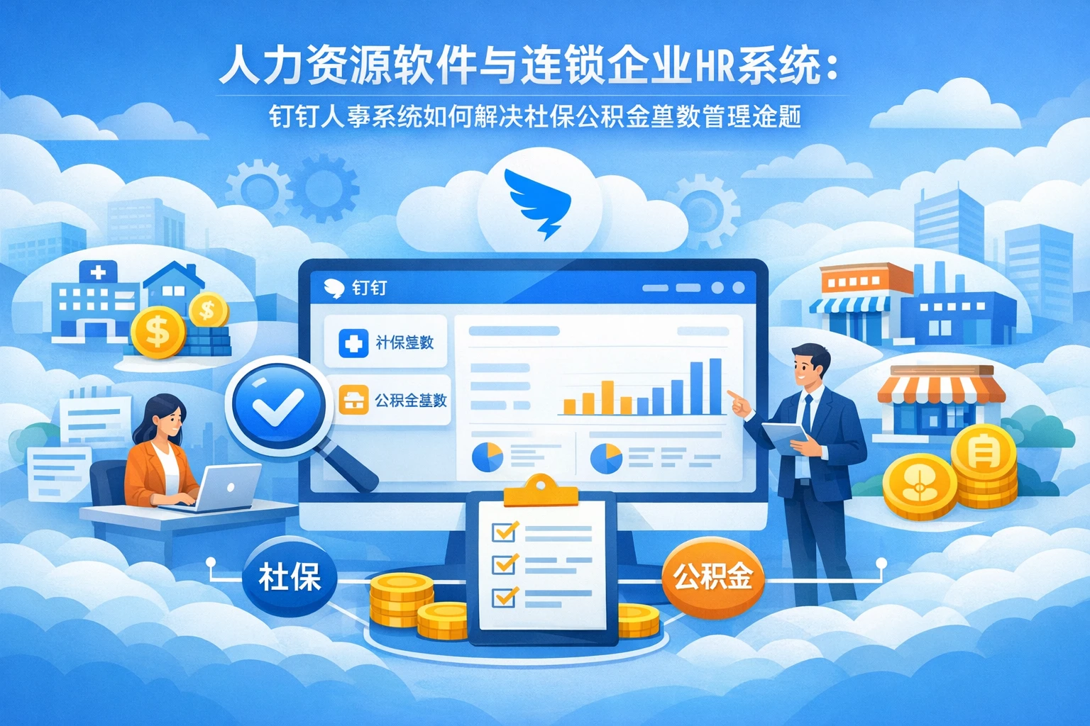 人力资源软件与连锁企业HR系统：钉钉人事系统如何解决社保公积金基数管理难题