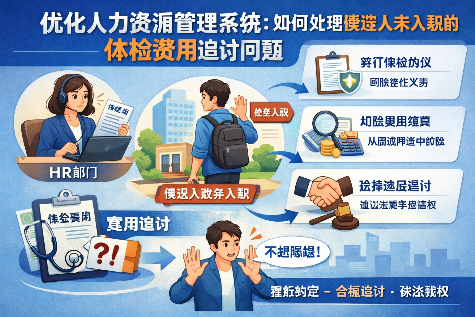 优化人力资源管理系统：如何处理候选人未入职的体检费用追讨问题