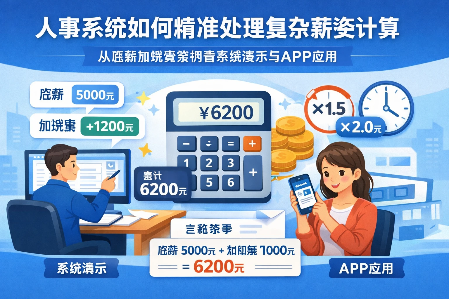人事系统如何精准处理复杂薪资计算——从底薪加班费案例看系统演示与APP应用