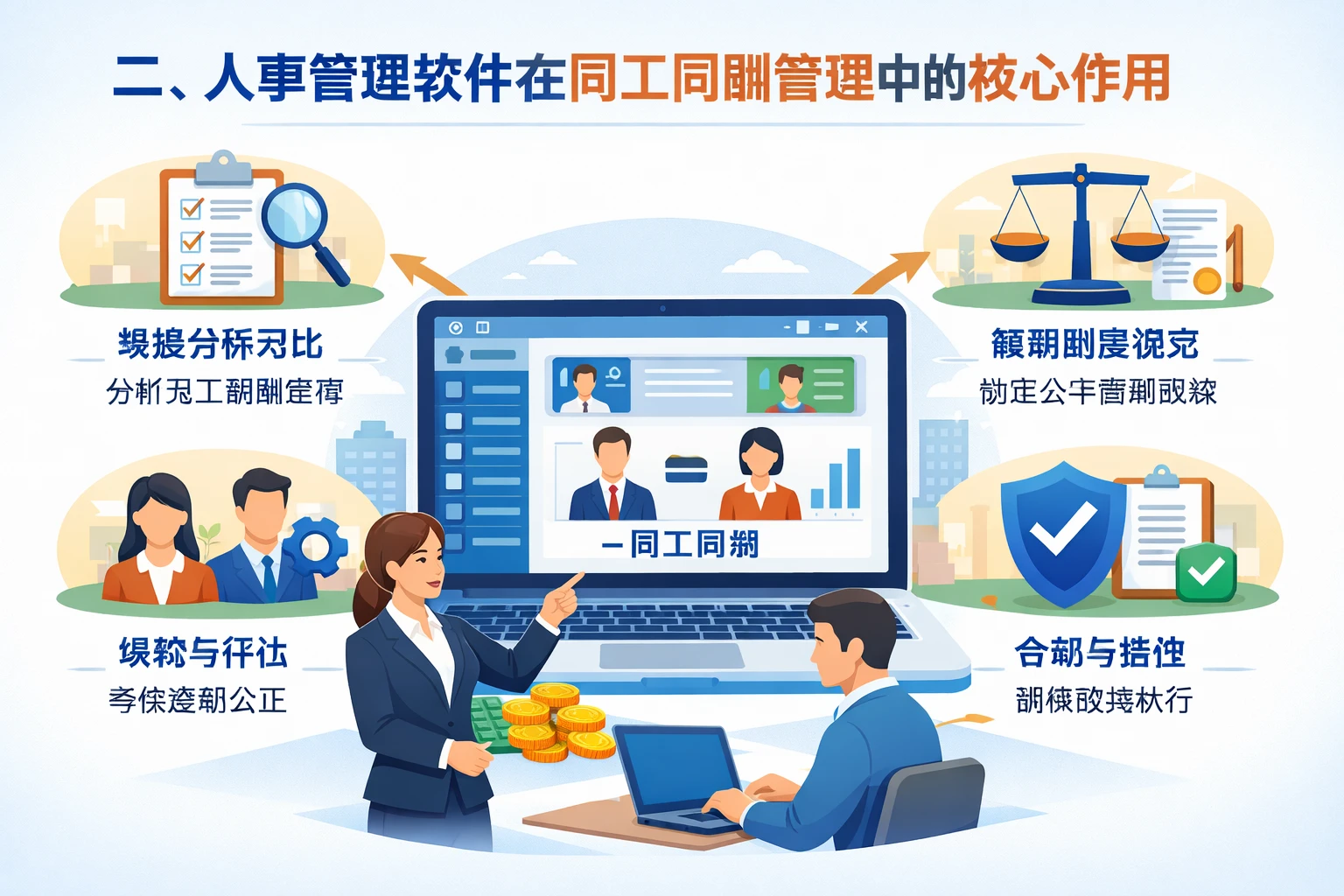 二、人事管理软件在同工同酬管理中的核心作用