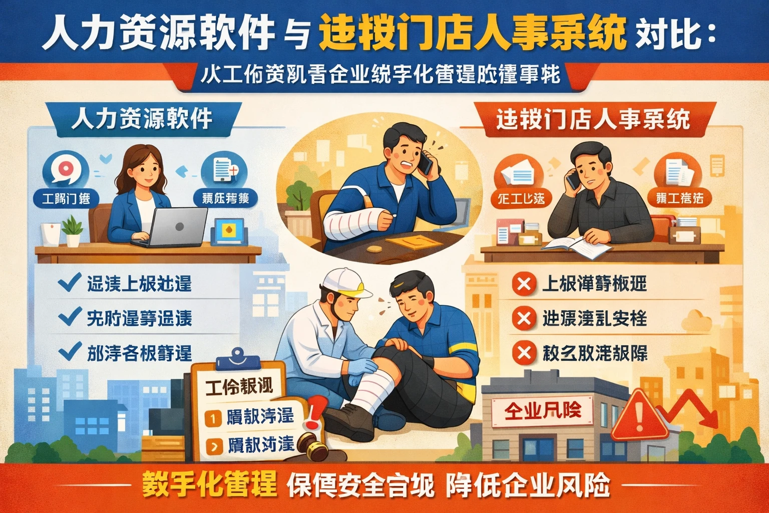 人力资源软件与连锁门店人事系统对比：从工伤案例看企业数字化管理的重要性