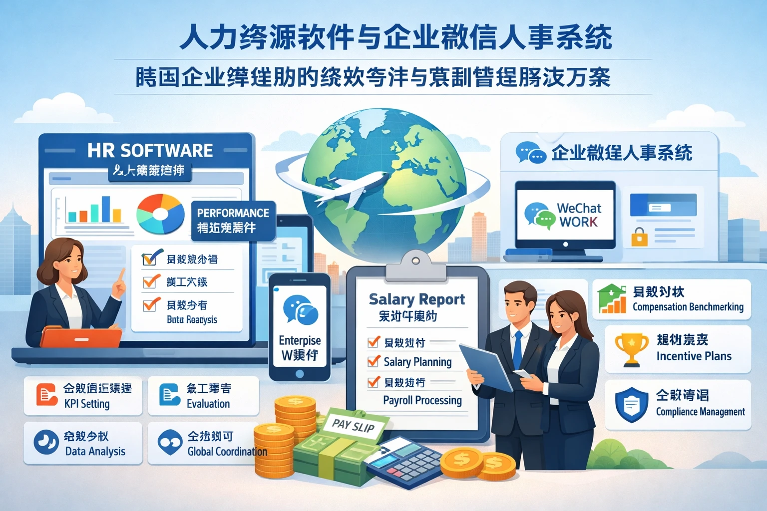 人力资源软件与企业微信人事系统:跨国企业筹建期的绩效考评与薪酬管理解决方案