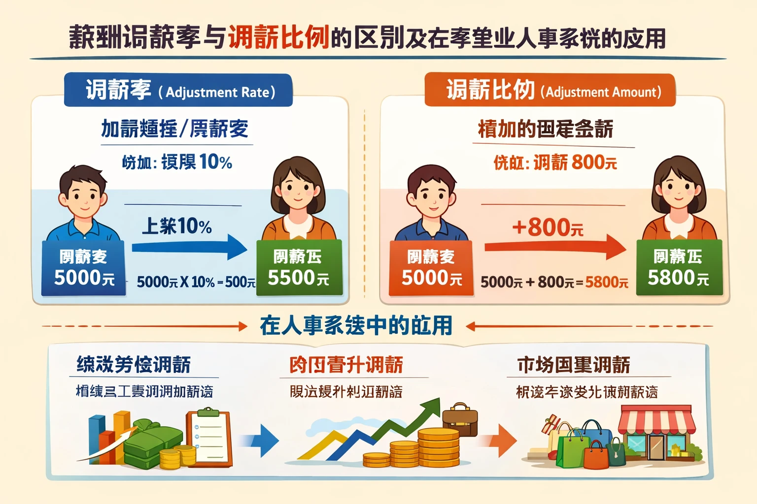 人事系统中薪酬调薪率与调薪比例的区别及在零售业人事系统的应用