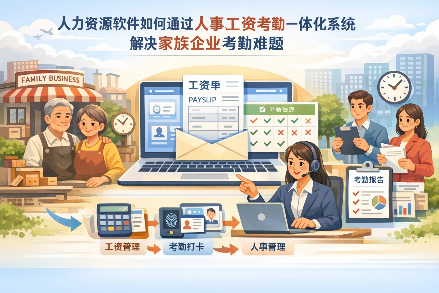 人力资源软件如何通过人事工资考勤一体化系统解决家族企业考勤难题