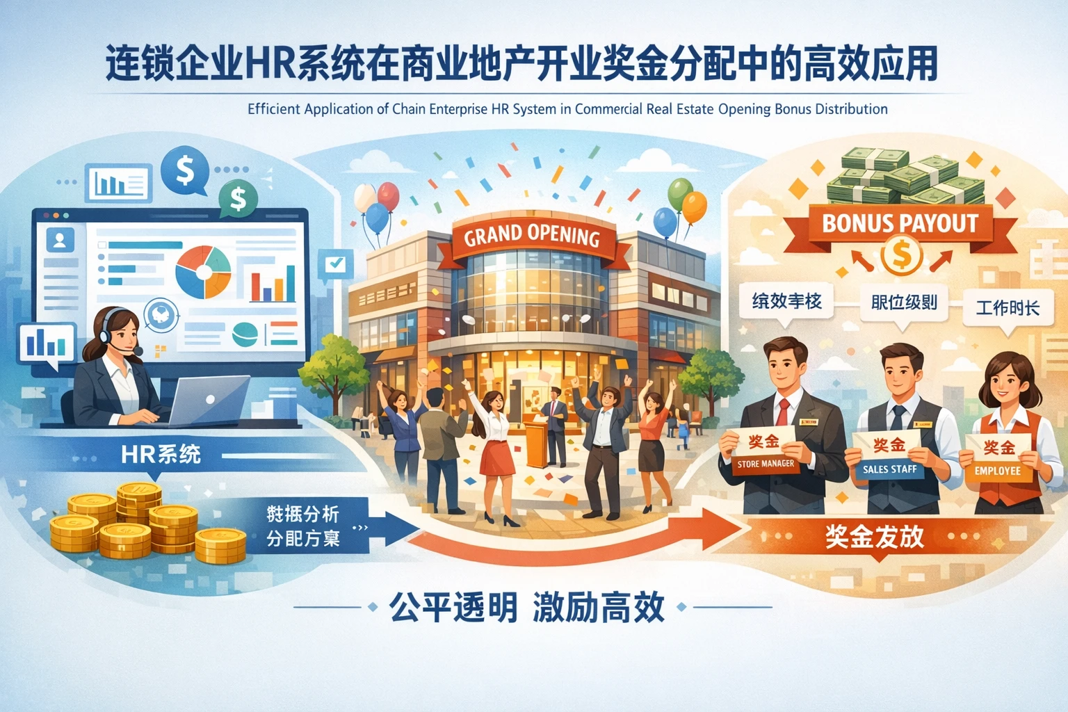 连锁企业HR系统在商业地产开业奖金分配中的高效应用