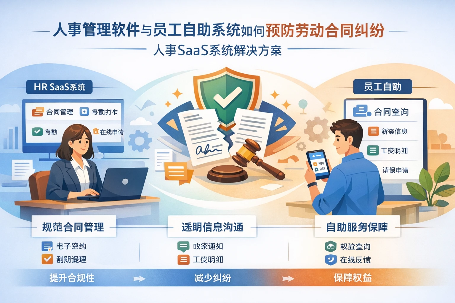 人事管理软件与员工自助系统如何预防劳动合同纠纷 - 人事SaaS系统解决方案