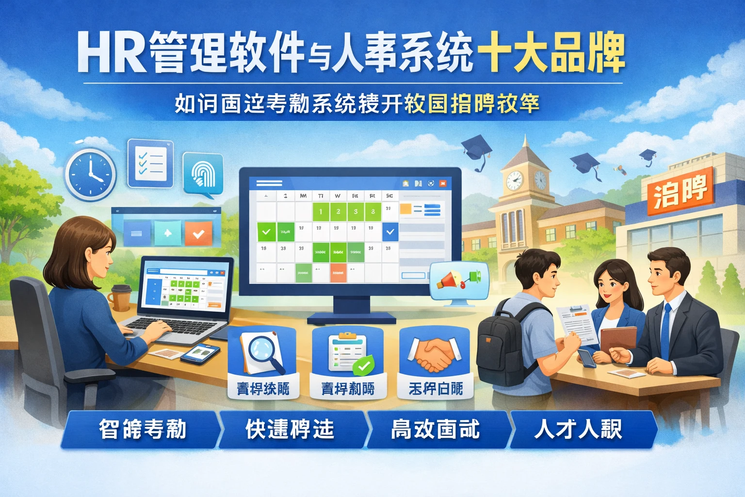 HR管理软件与人事系统十大品牌：如何通过考勤系统提升校园招聘效率