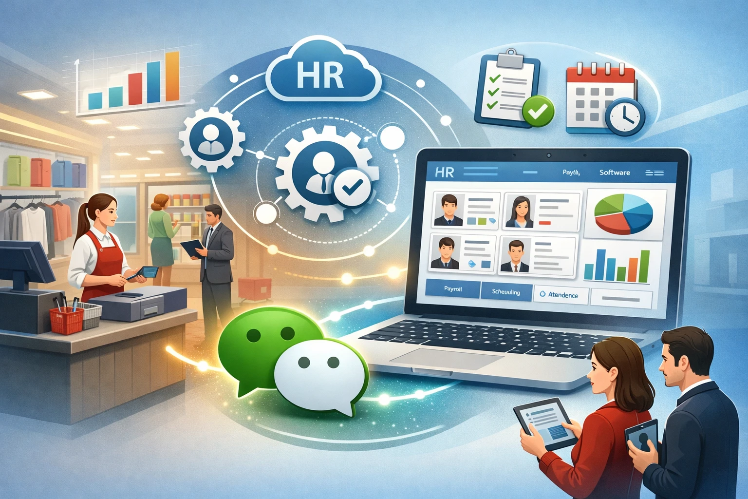 探索现代HR管理软件在零售业的应用与微信人事系统集成优势