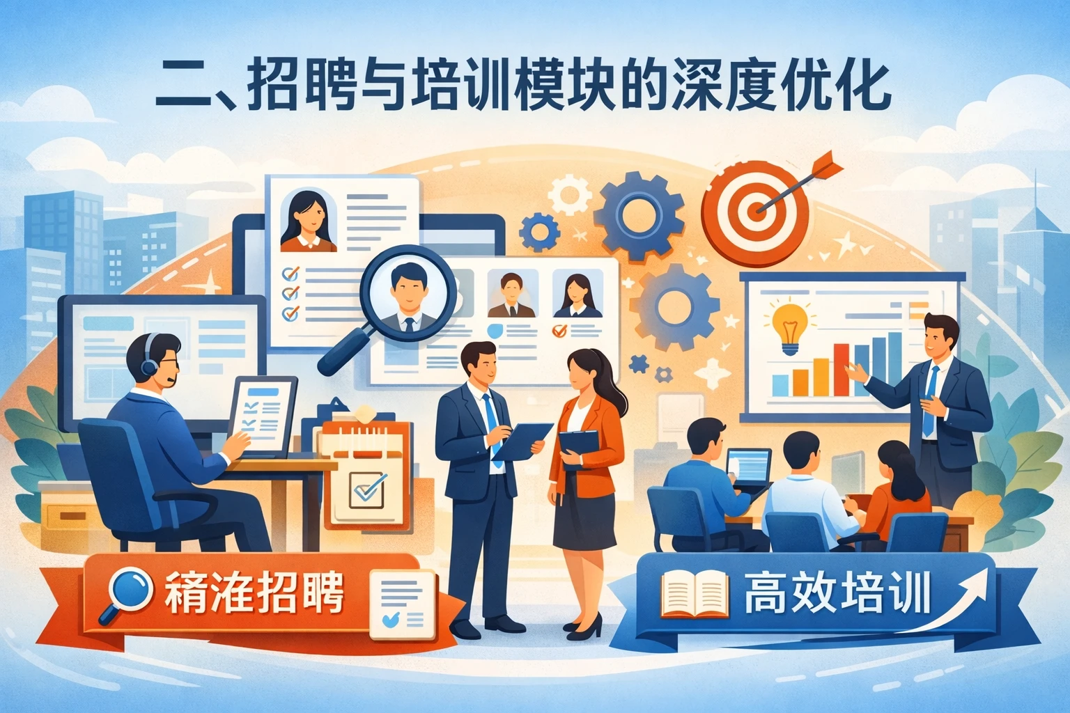 二、招聘与培训模块的深度优化