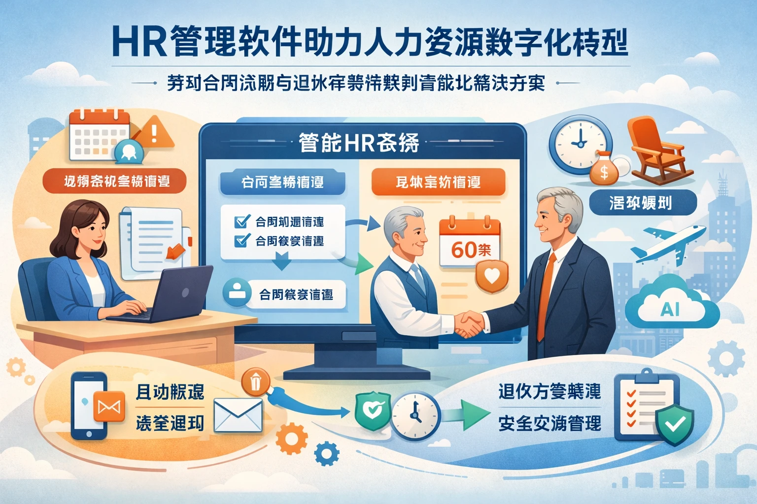 HR管理软件助力人力资源数字化转型：劳动合同到期与退休年龄衔接的智能化解决方案