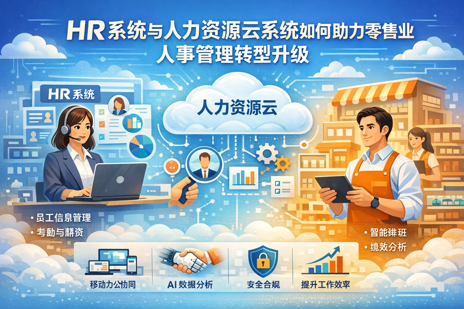 HR系统与人力资源云系统如何助力零售业人事管理转型升级