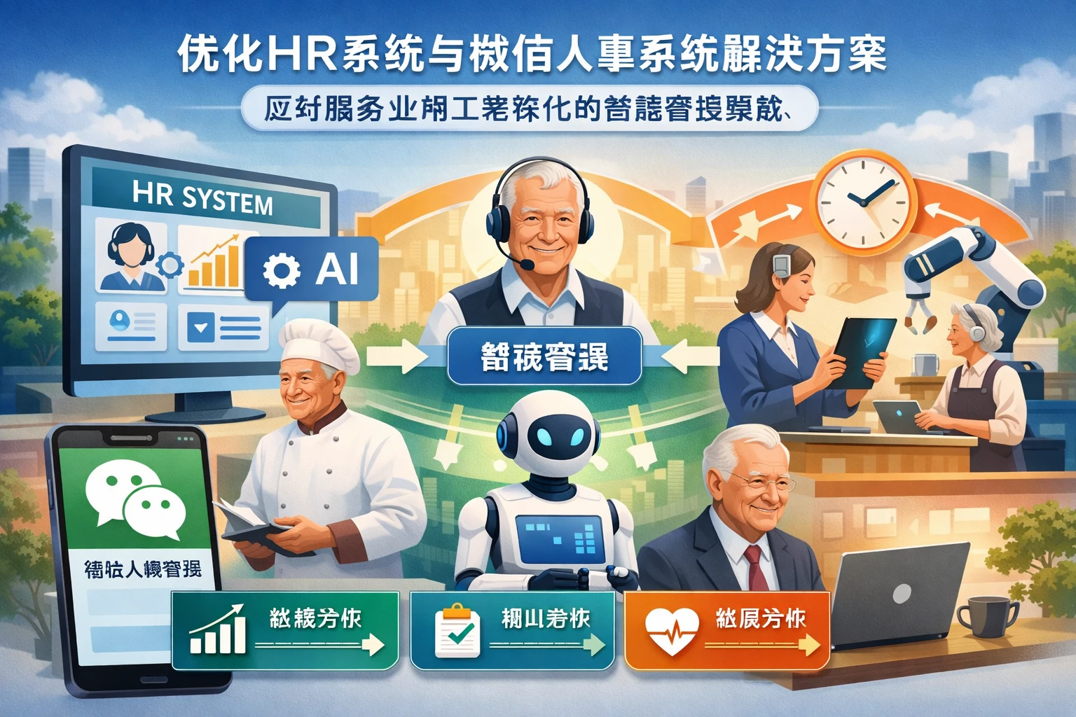 优化HR系统与微信人事系统解决方案：应对服务业用工老龄化的智能管理策略