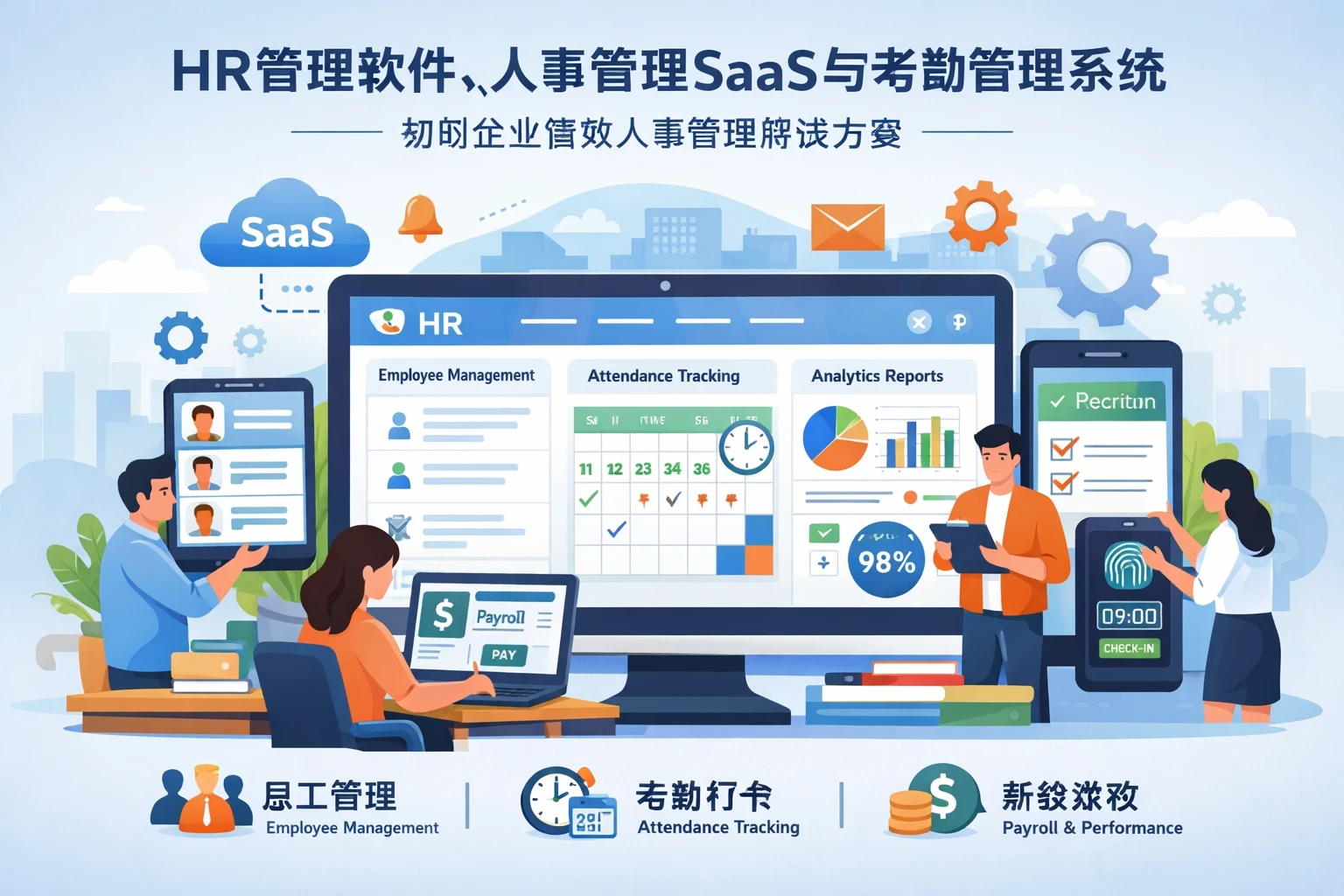 HR管理软件、人事管理SaaS与考勤管理系统：初创企业高效人事管理解决方案