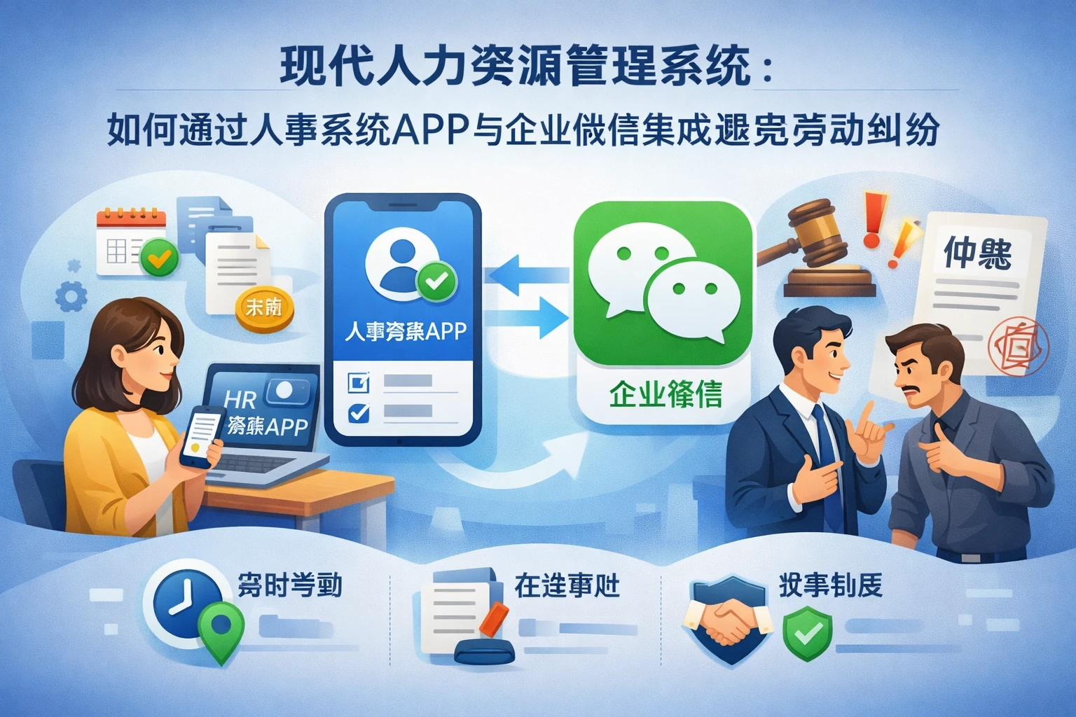 现代人力资源管理系统：如何通过人事系统APP与企业微信集成避免劳动纠纷