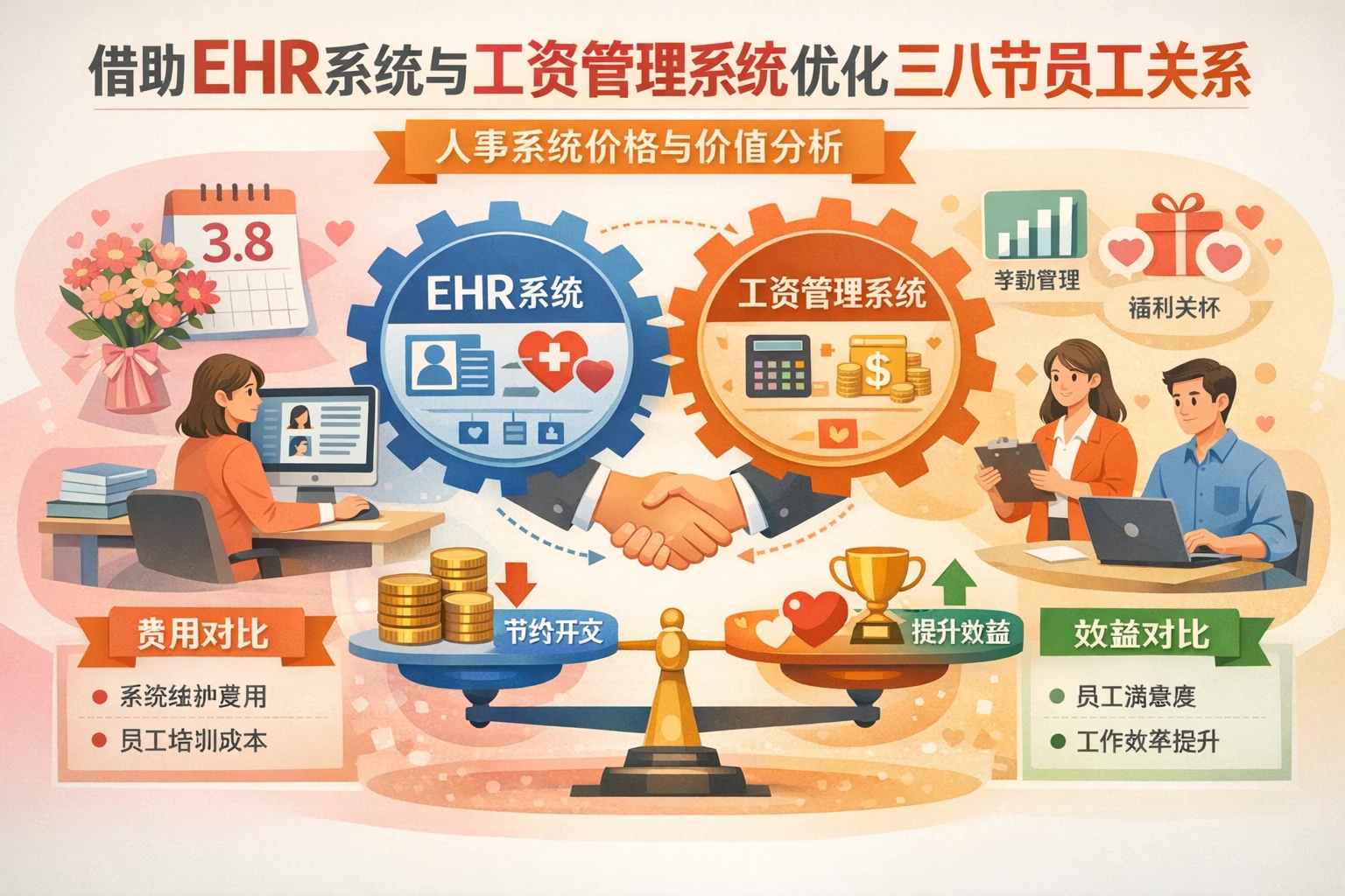 借助EHR系统与工资管理系统优化三八节员工关系：人事系统价格与价值分析