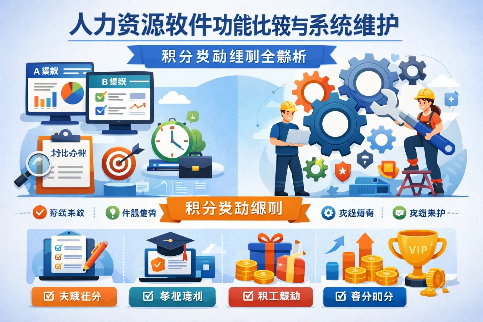 人力资源软件功能比较与系统维护：积分奖励细则全解析