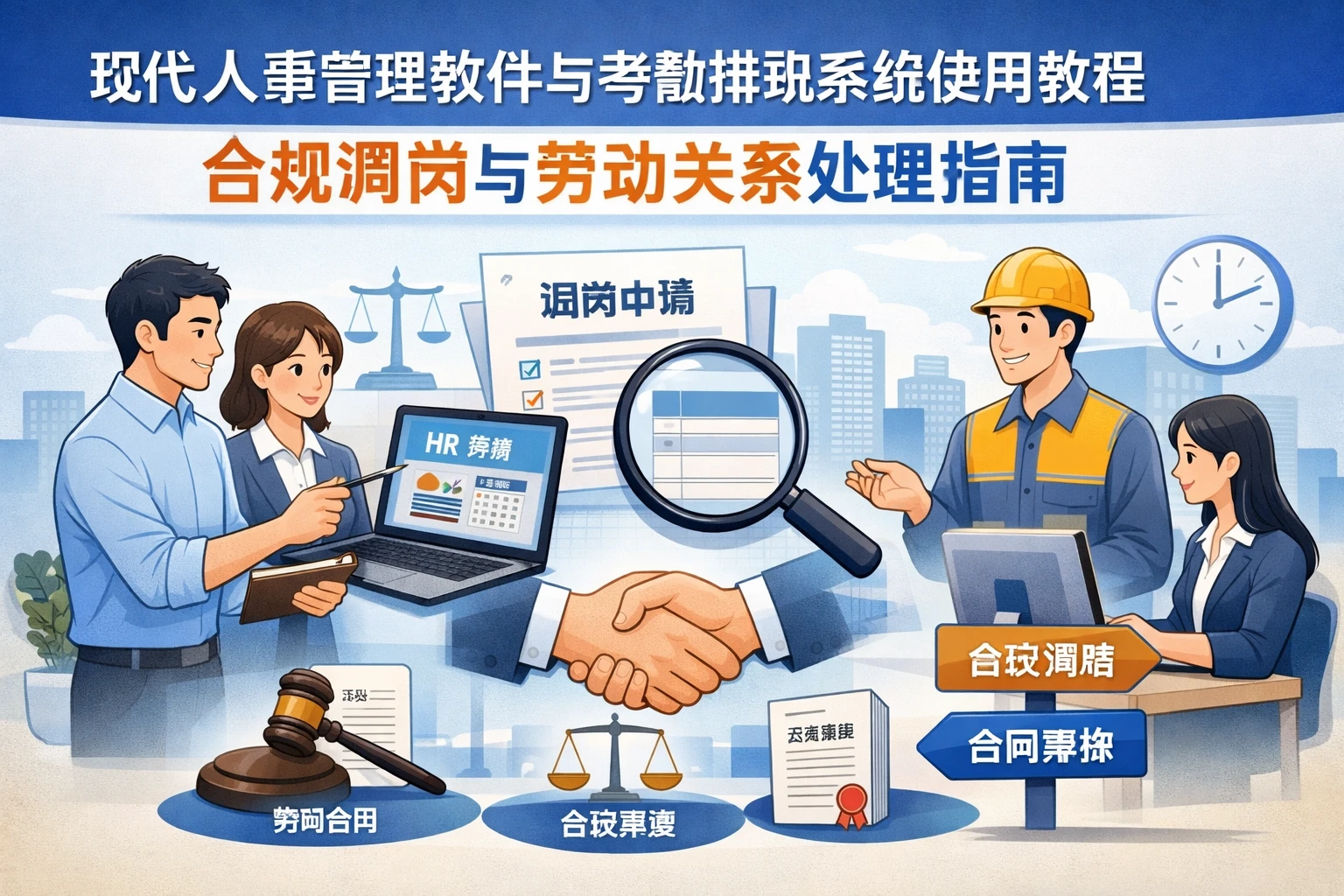 现代人事管理软件与考勤排班系统使用教程：合规调岗与劳动关系处理指南