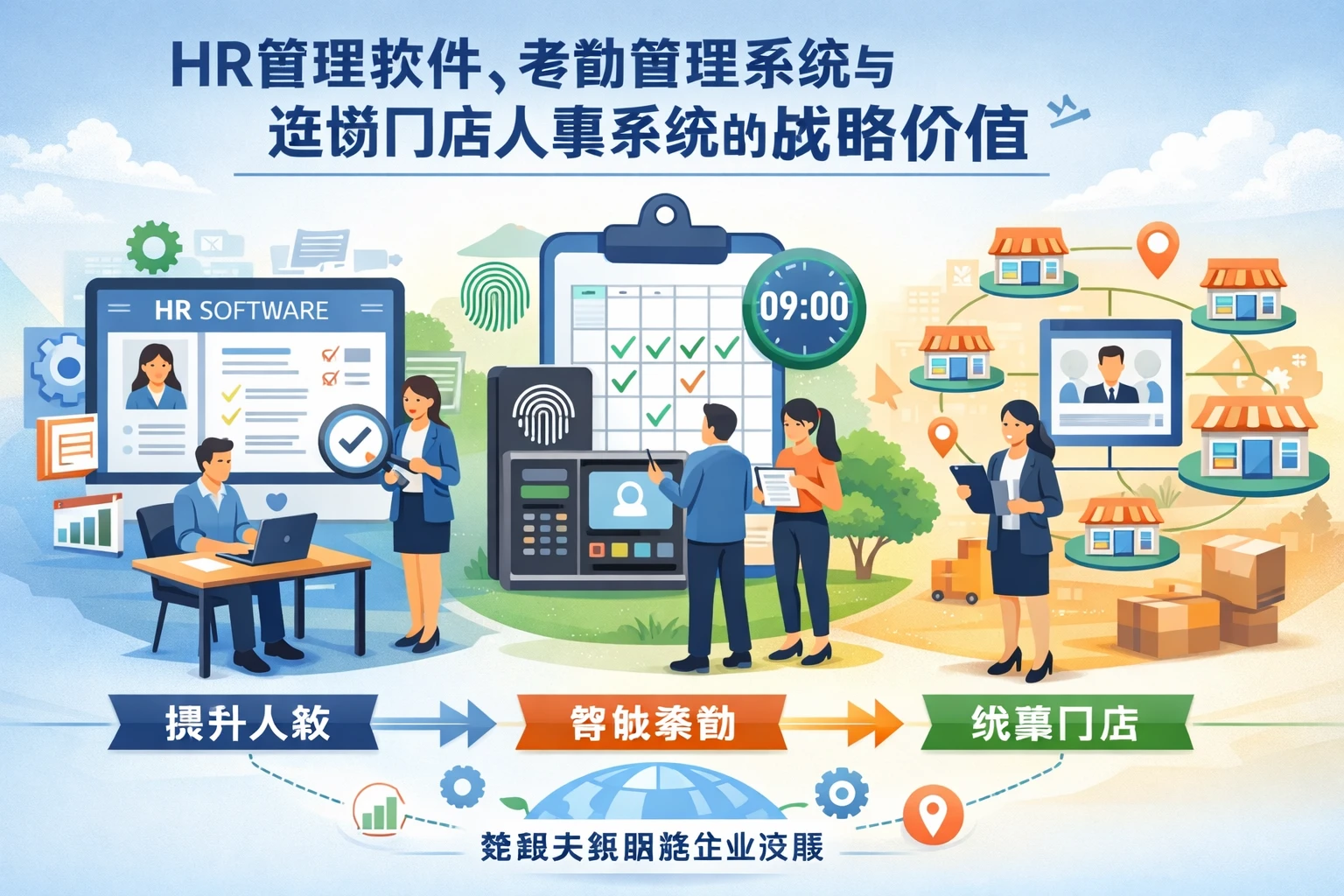 HR管理软件、考勤管理系统与连锁门店人事系统的战略价值