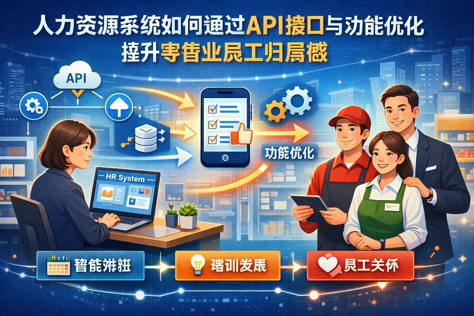 人力资源系统如何通过API接口与功能优化提升零售业员工归属感