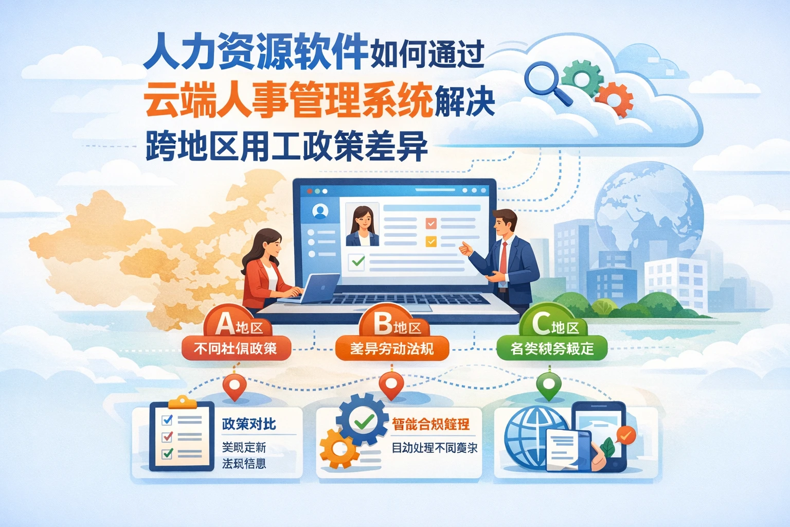 人力资源软件如何通过云端人事管理系统解决跨地区用工政策差异