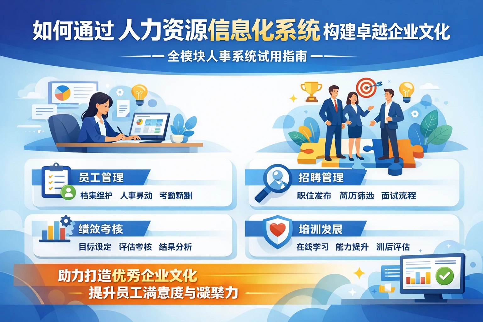 如何通过人力资源信息化系统构建卓越企业文化——全模块人事系统试用指南