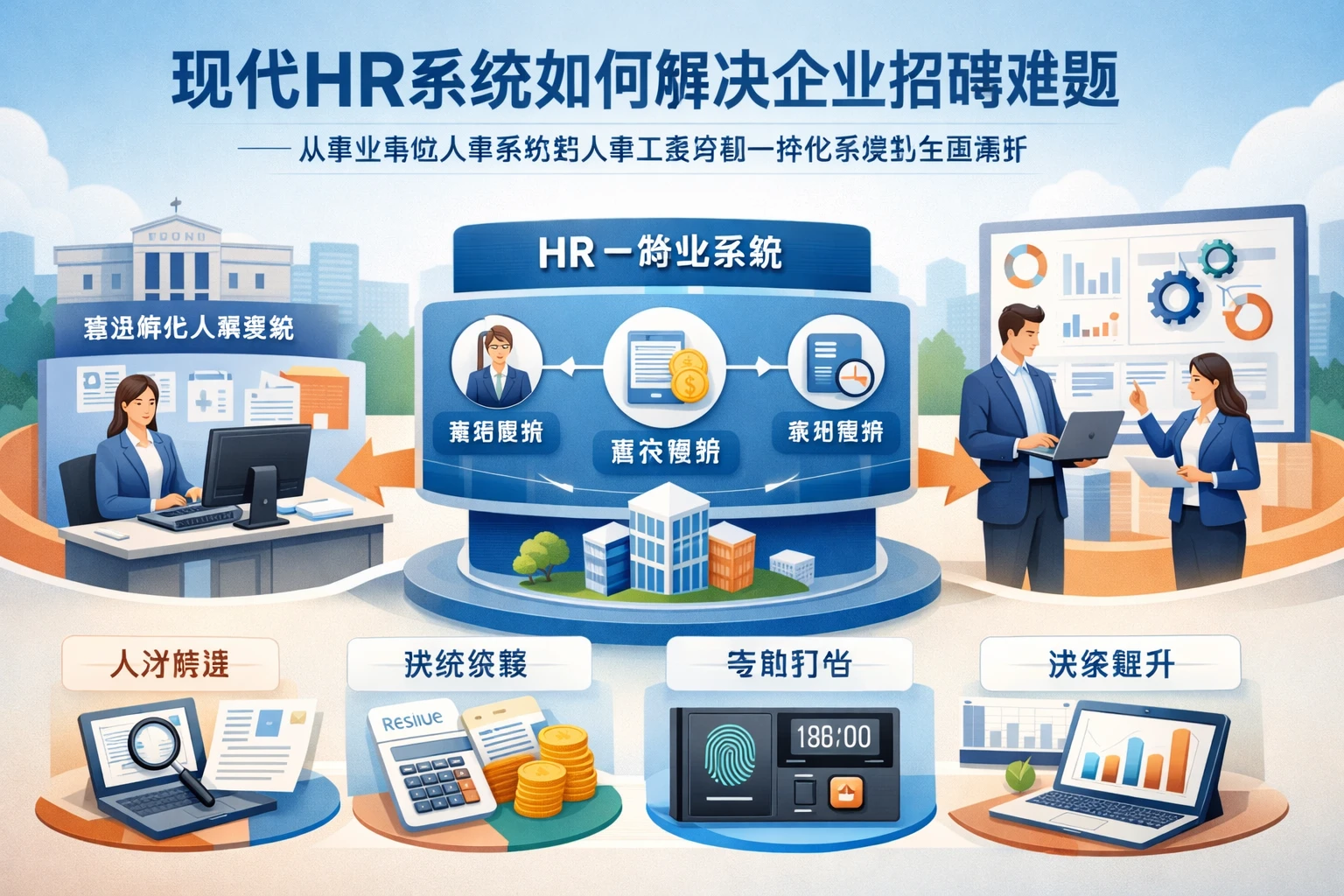 现代HR系统如何解决企业招聘难题——从事业单位人事系统到人事工资考勤一体化系统的全面解析