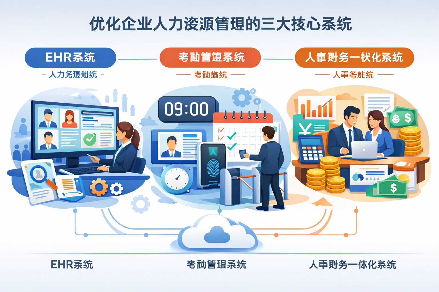 优化企业人力资源管理的三大核心系统：EHR系统、考勤管理系统与人事财务一体化系统
