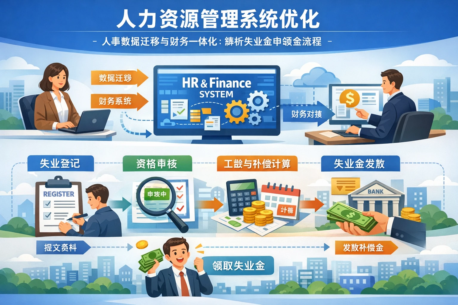 人力资源管理系统优化人事数据迁移与财务一体化：解析失业金申领全流程