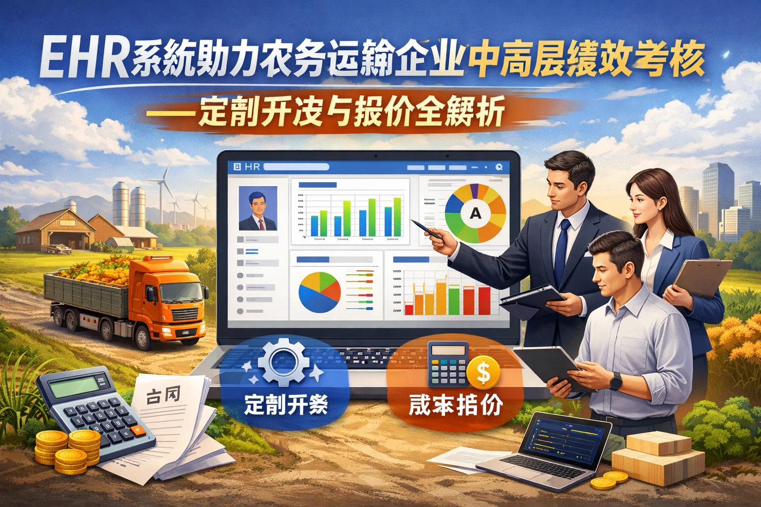 EHR系统助力农务运输企业中高层绩效考核——定制开发与报价全解析
