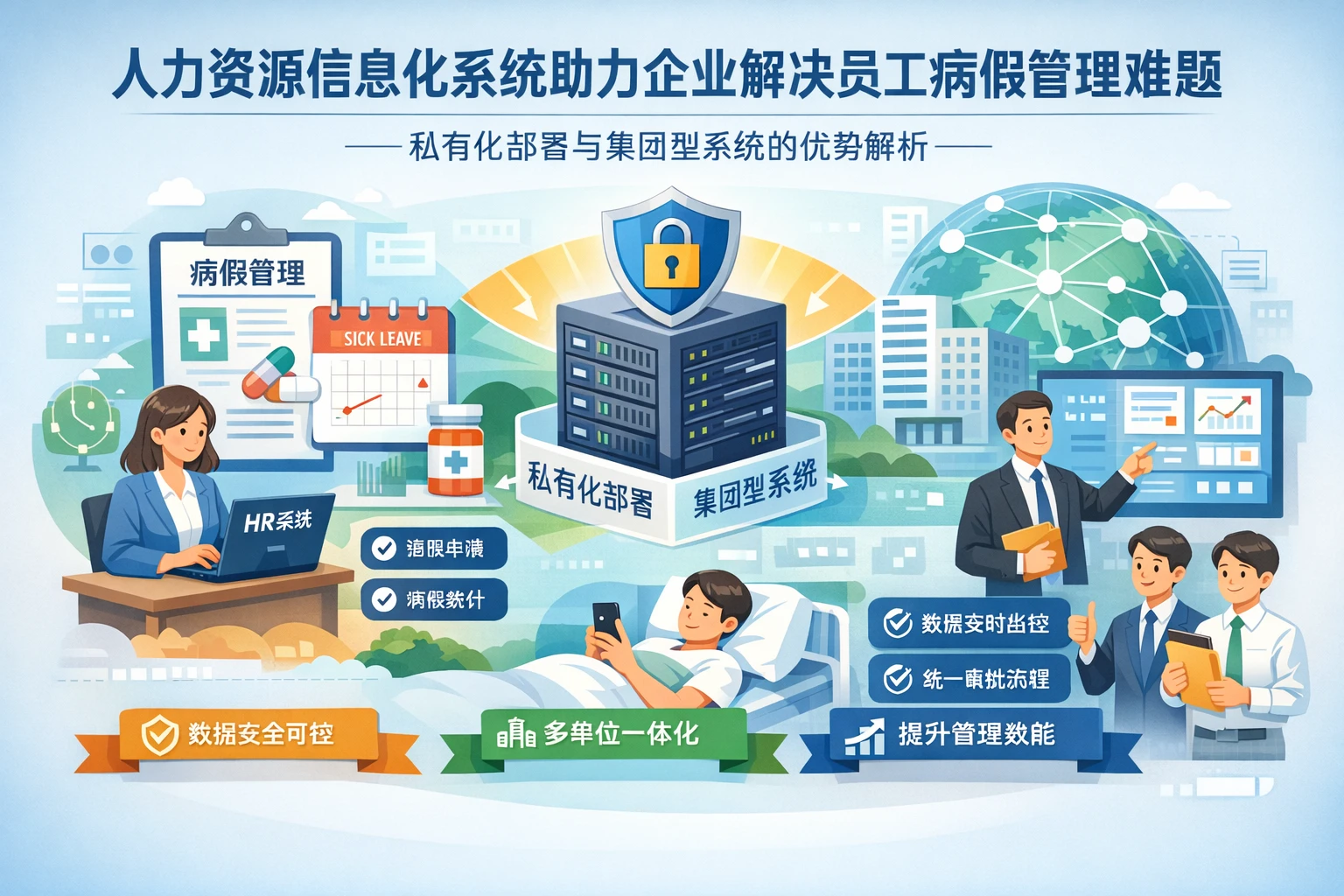 人力资源信息化系统助力企业解决员工病假管理难题——私有化部署与集团型系统的优势解析