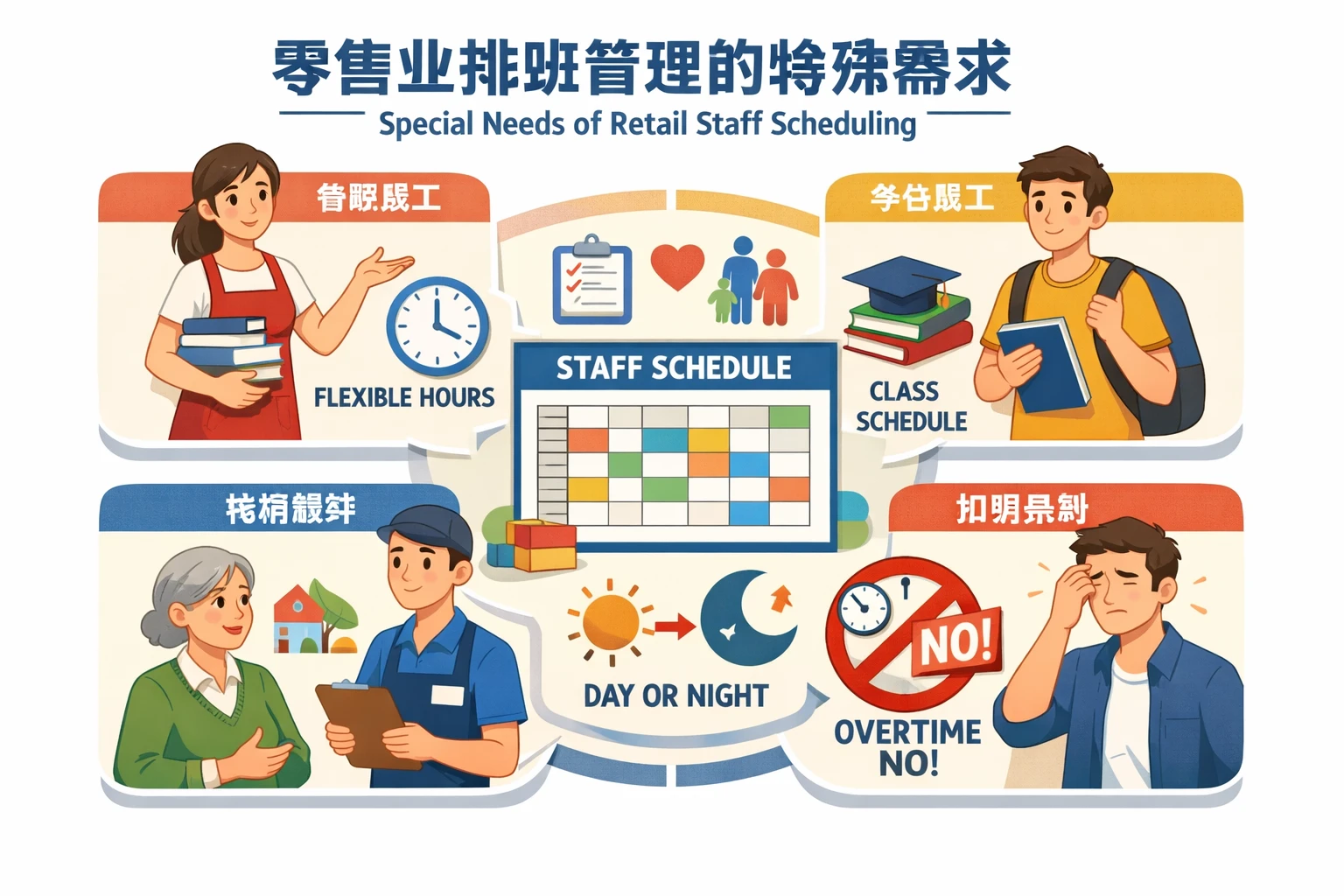 零售业排班管理的特殊需求