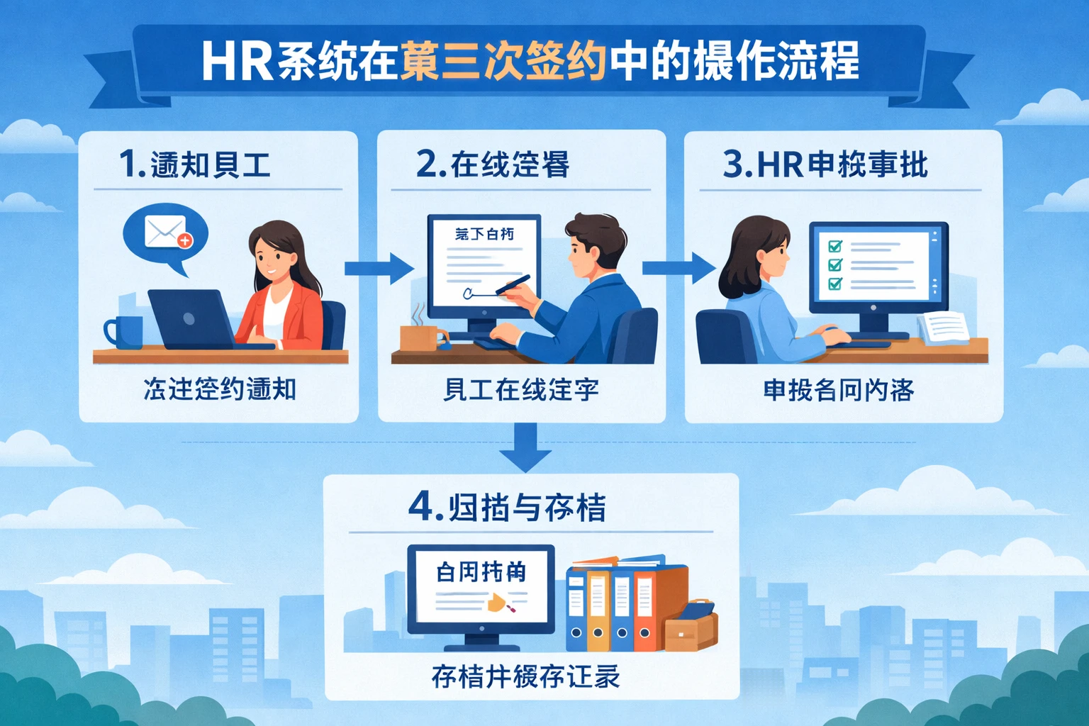 HR系统在第三次签约中的操作流程