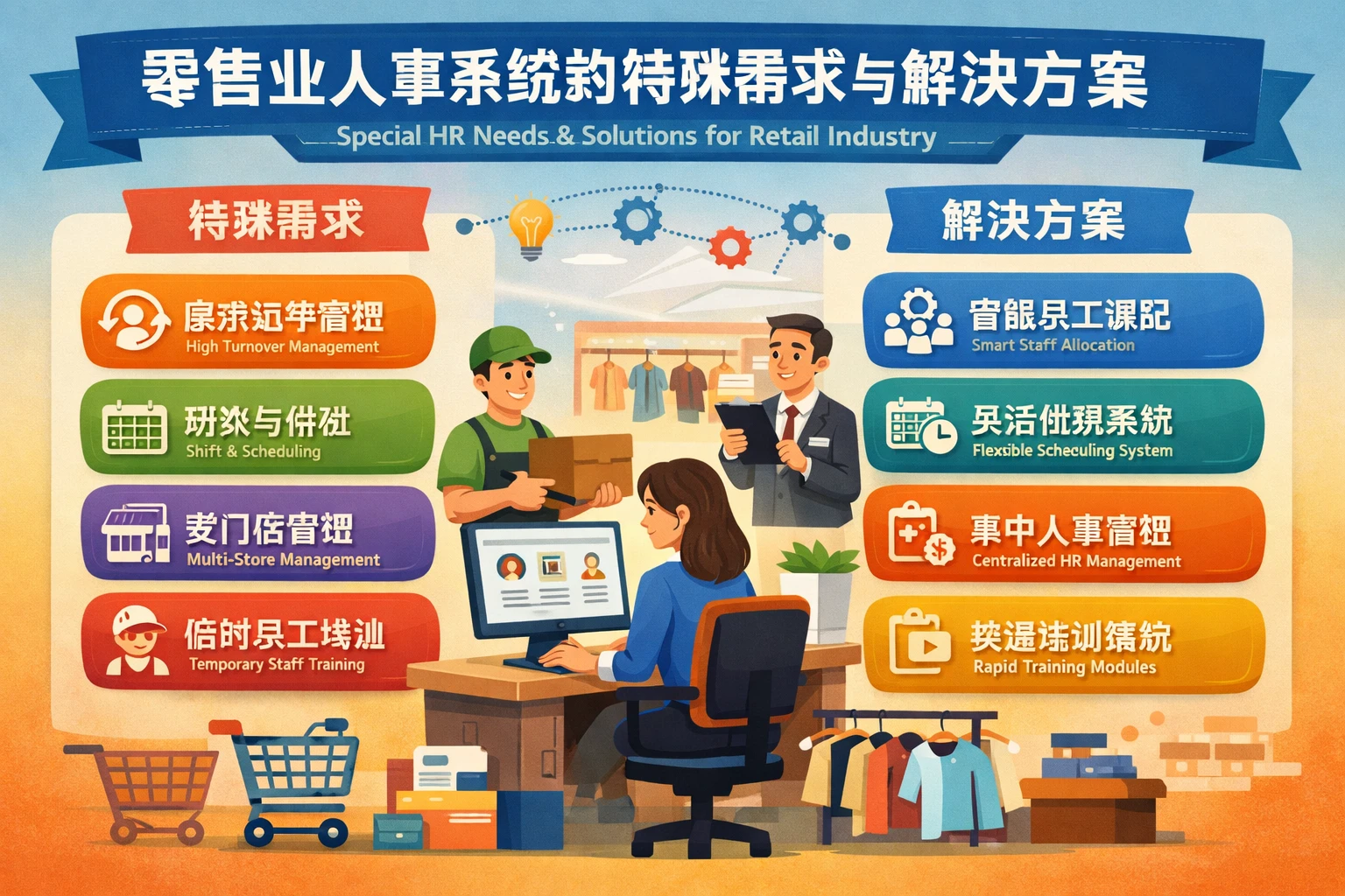 零售业人事系统的特殊需求与解决方案