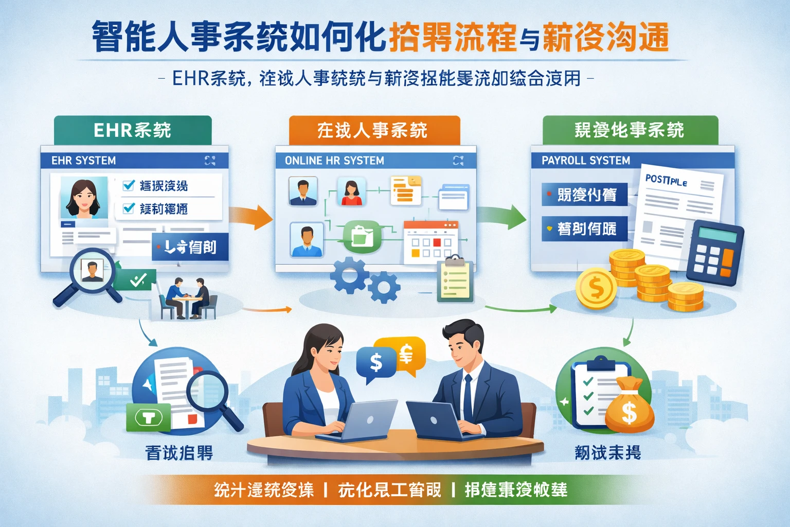 智能人事系统如何优化招聘流程与薪资沟通：EHR系统、在线人事系统与薪资核算系统的综合应用