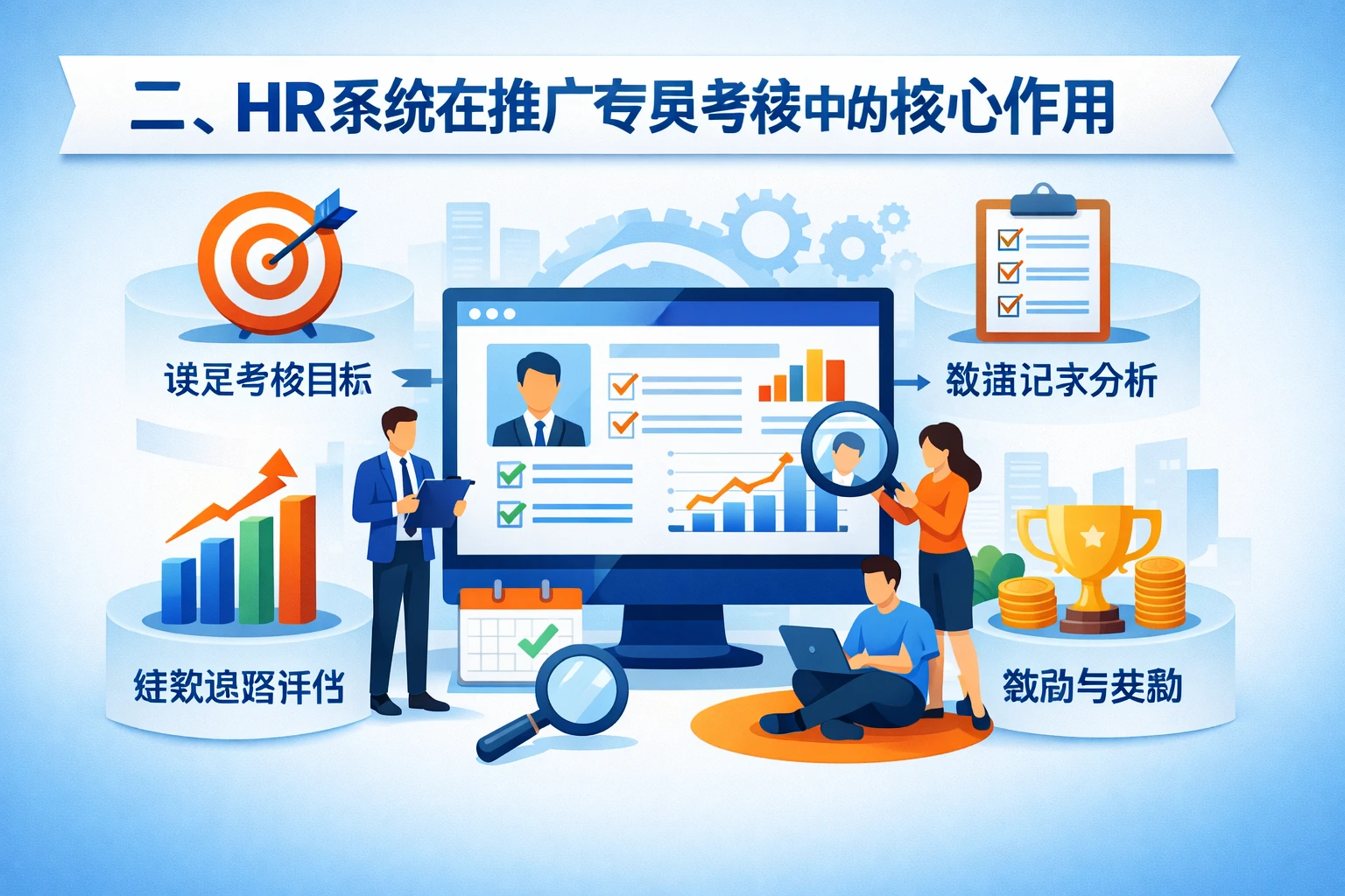 二、HR系统在推广专员考核中的核心作用