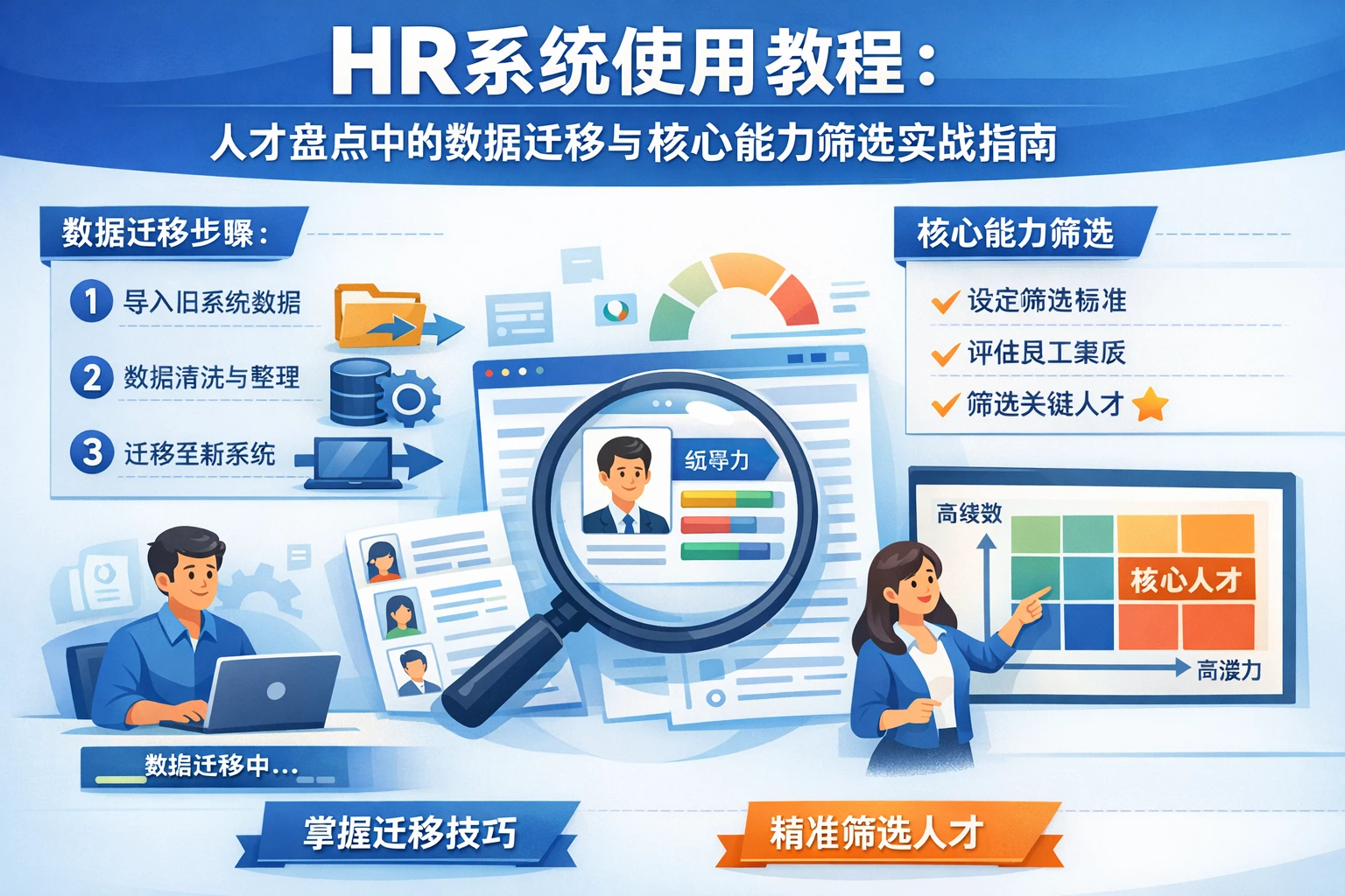 HR系统使用教程：人才盘点中的数据迁移与核心能力筛选实战指南