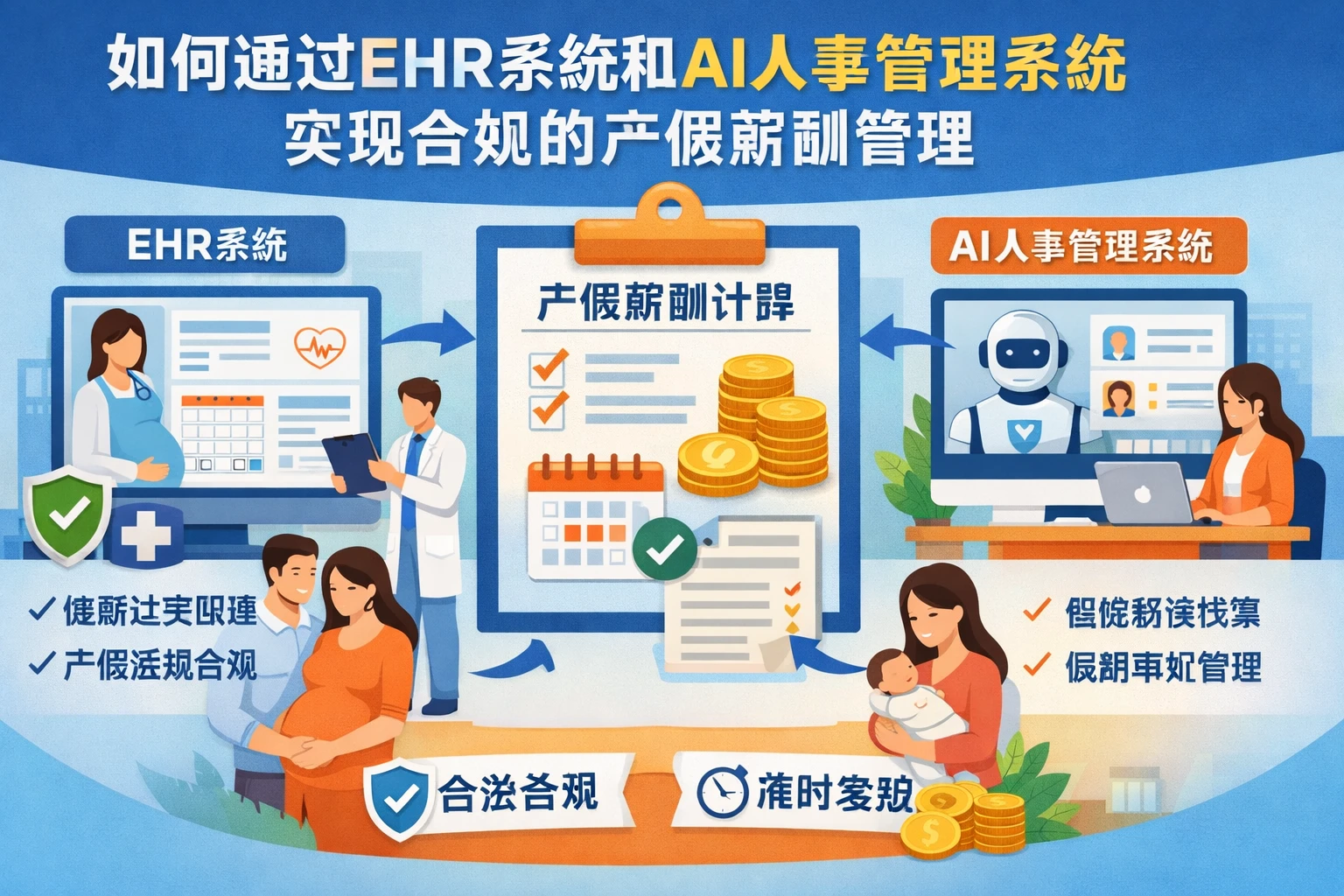 如何通过EHR系统和AI人事管理系统实现合规的产假薪酬管理