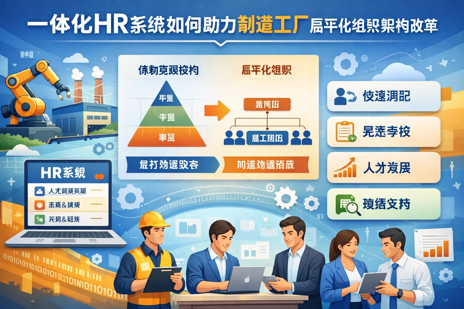 一体化HR系统如何助力制造工厂扁平化组织架构改革