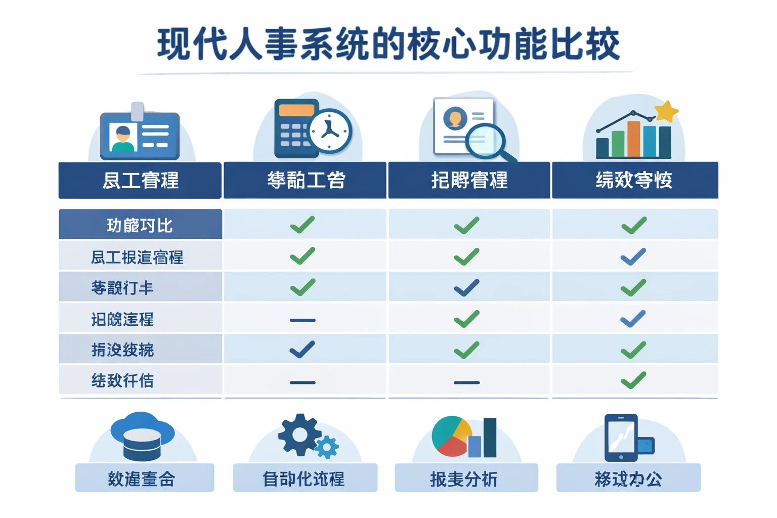 现代人事系统的核心功能比较