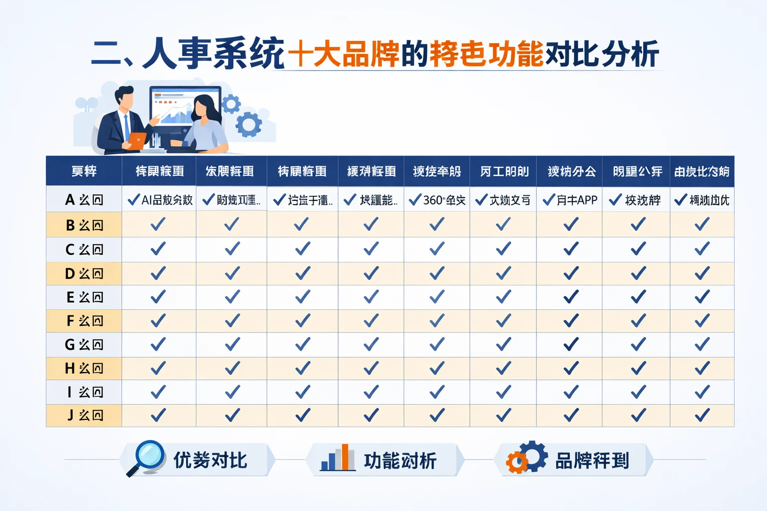 二、人事系统十大品牌的特色功能对比分析