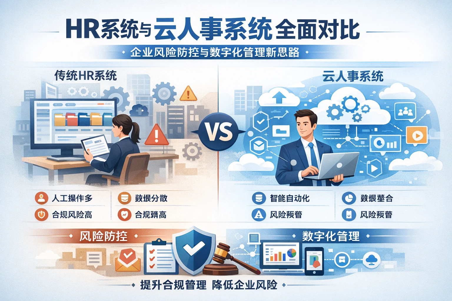 HR系统与云人事系统全面对比：企业风险防控与数字化管理新思路
