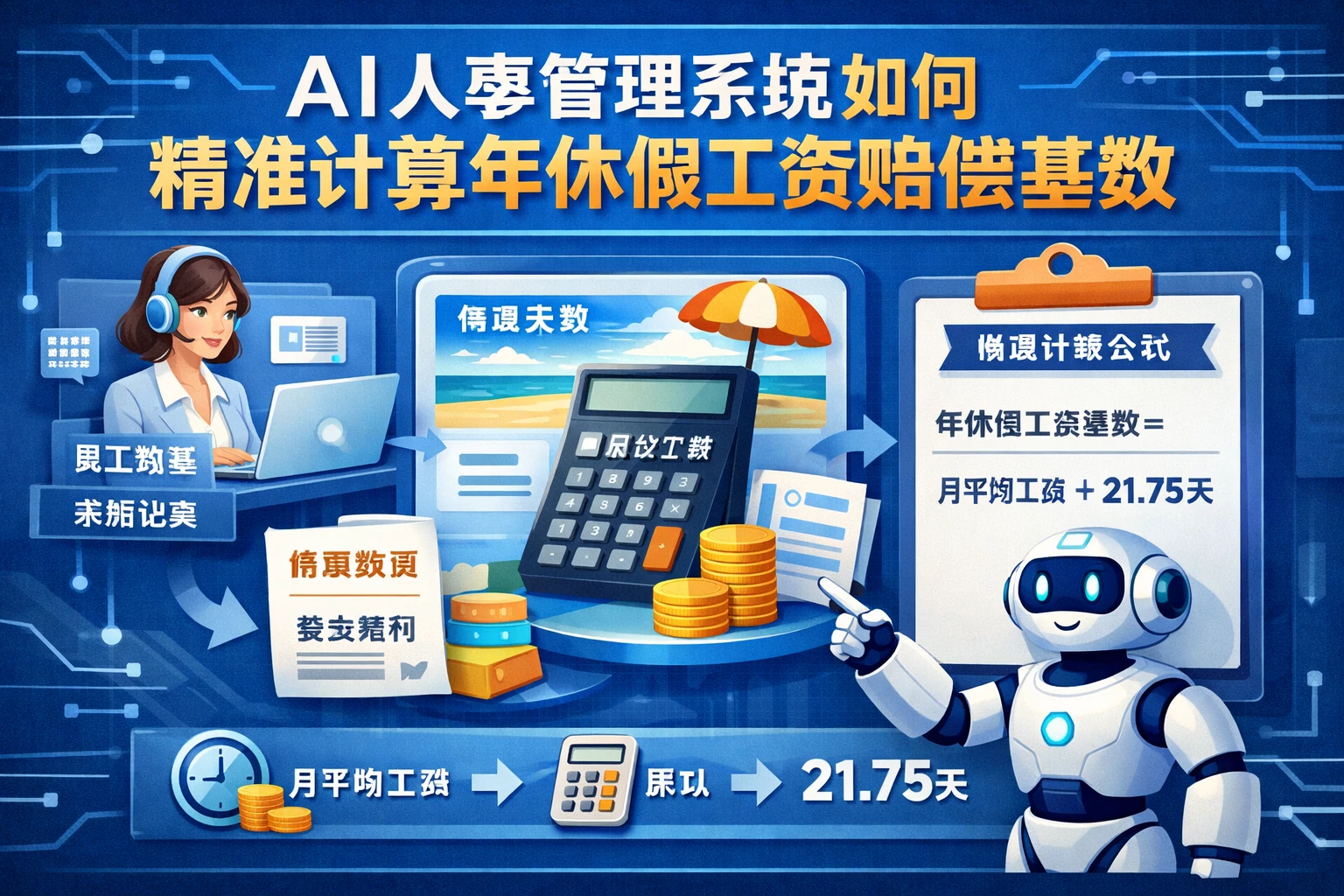 AI人事管理系统如何精准计算年休假工资赔偿基数