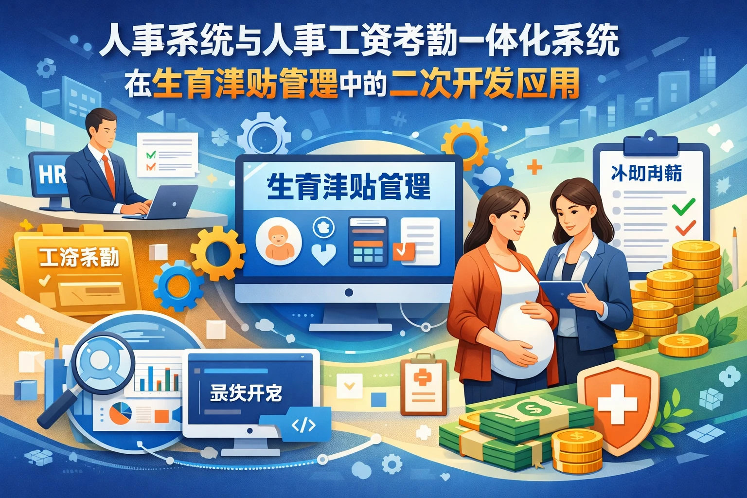 人事系统与人事工资考勤一体化系统在生育津贴管理中的二次开发应用