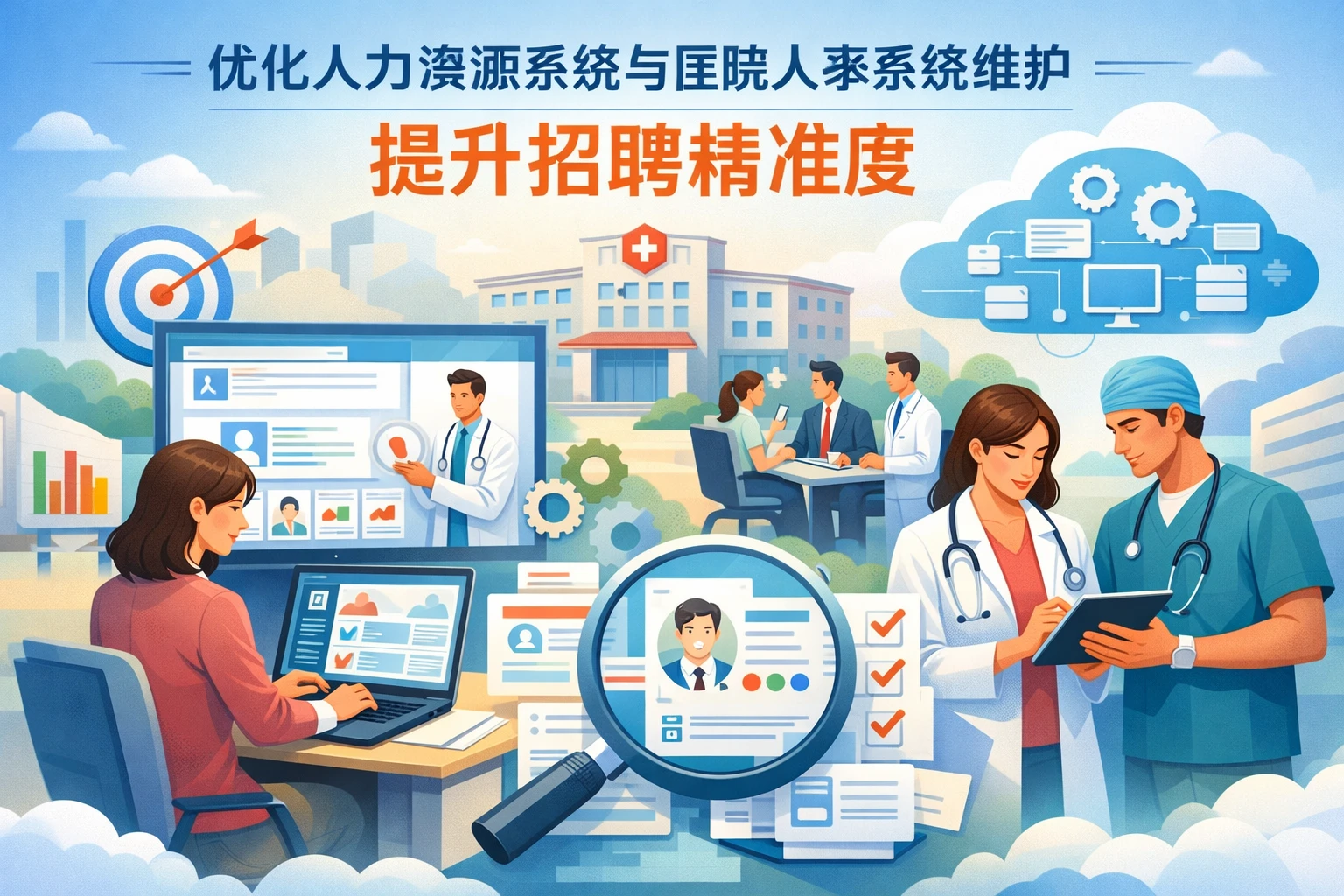 优化人力资源系统与医院人事系统维护，提升招聘精准度