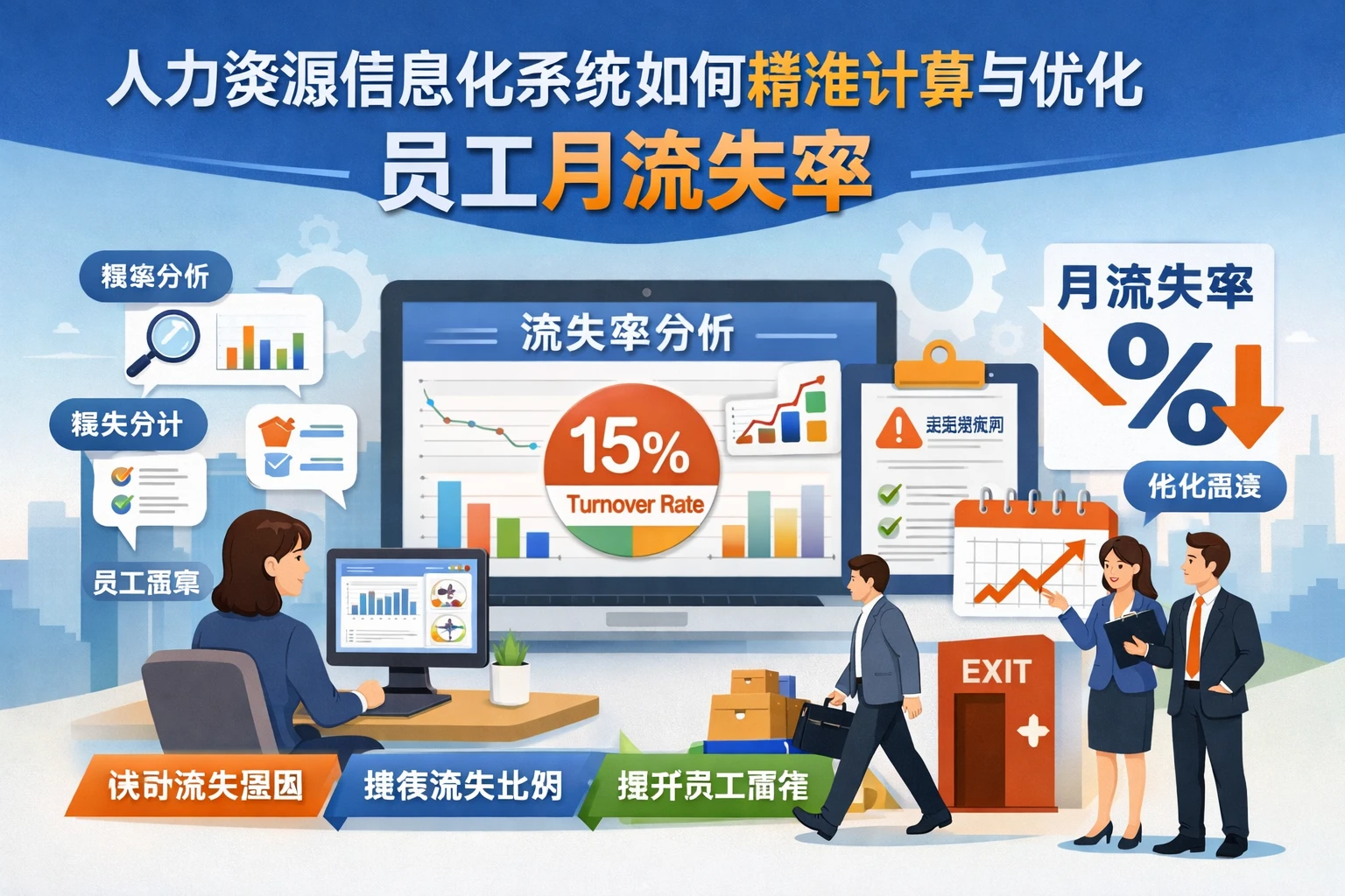 人力资源信息化系统如何精准计算与优化员工月流失率
